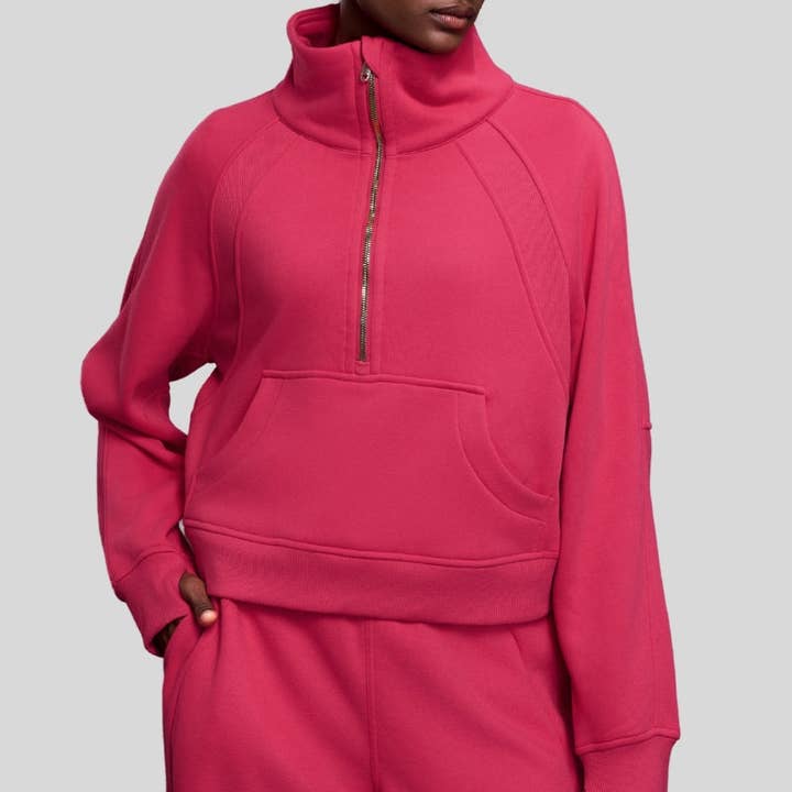 WONDERXFANS - Wholesale Sweatshirt - Women's - Half-Zip Stand Collar Fleece Sweatshirt16