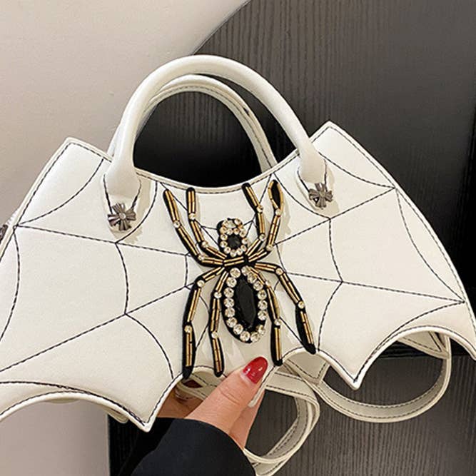 UNISHE - Wholesale Top Handle Bag - Women's - Spider Rhinestone PU Leather Bag ZK4819