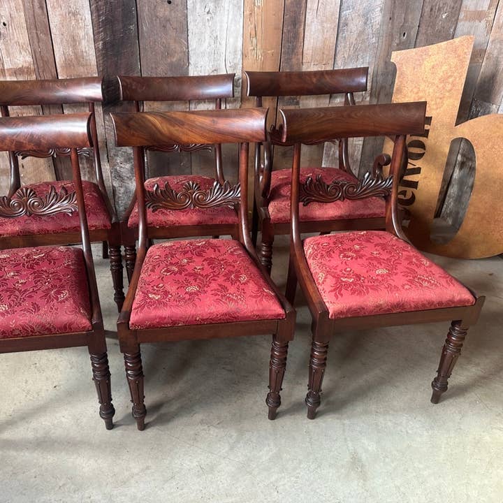 Antique Set of Six Mahogany Dining Chairs for wholesale by belvoir