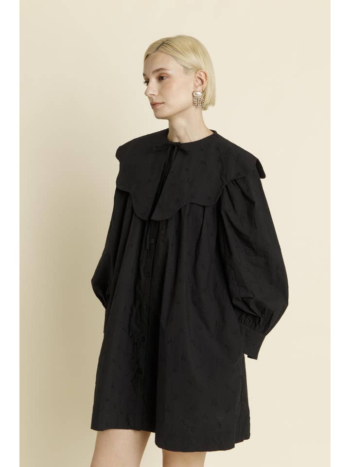 Aureum - Wholesale Dress – Women's - AD1826 - SCALLOP COLLAR MINI DRESS5