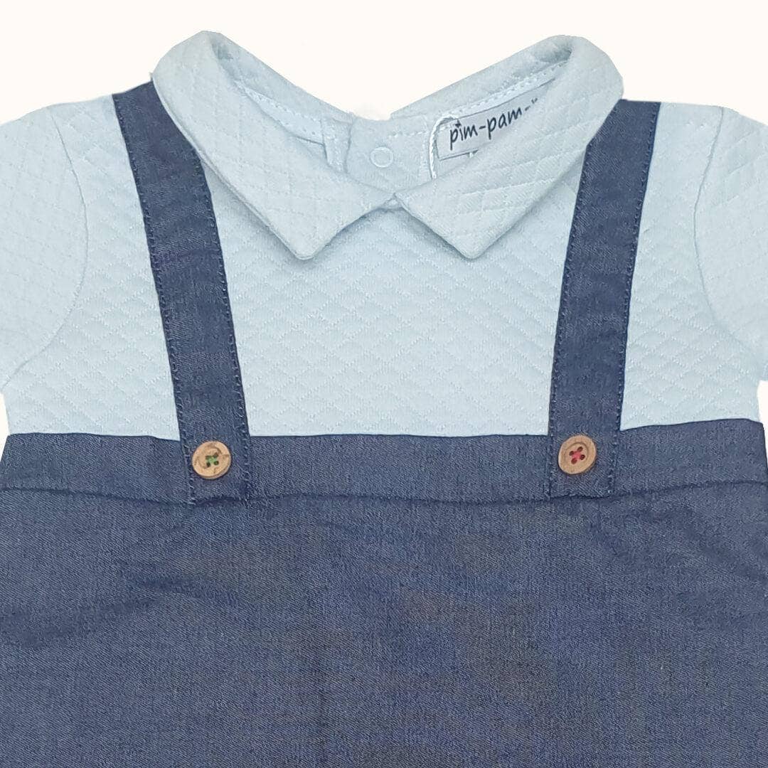 Pim-Pam-Pum – Großhandel Bekleidungsset – Baby – Erstes Mini-Denim-Outfit Blau4