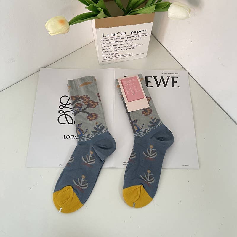 Tourtiwi - Wholesale Socks - Unisex - Retro Art Abstract Print Mid-Calf Socks22