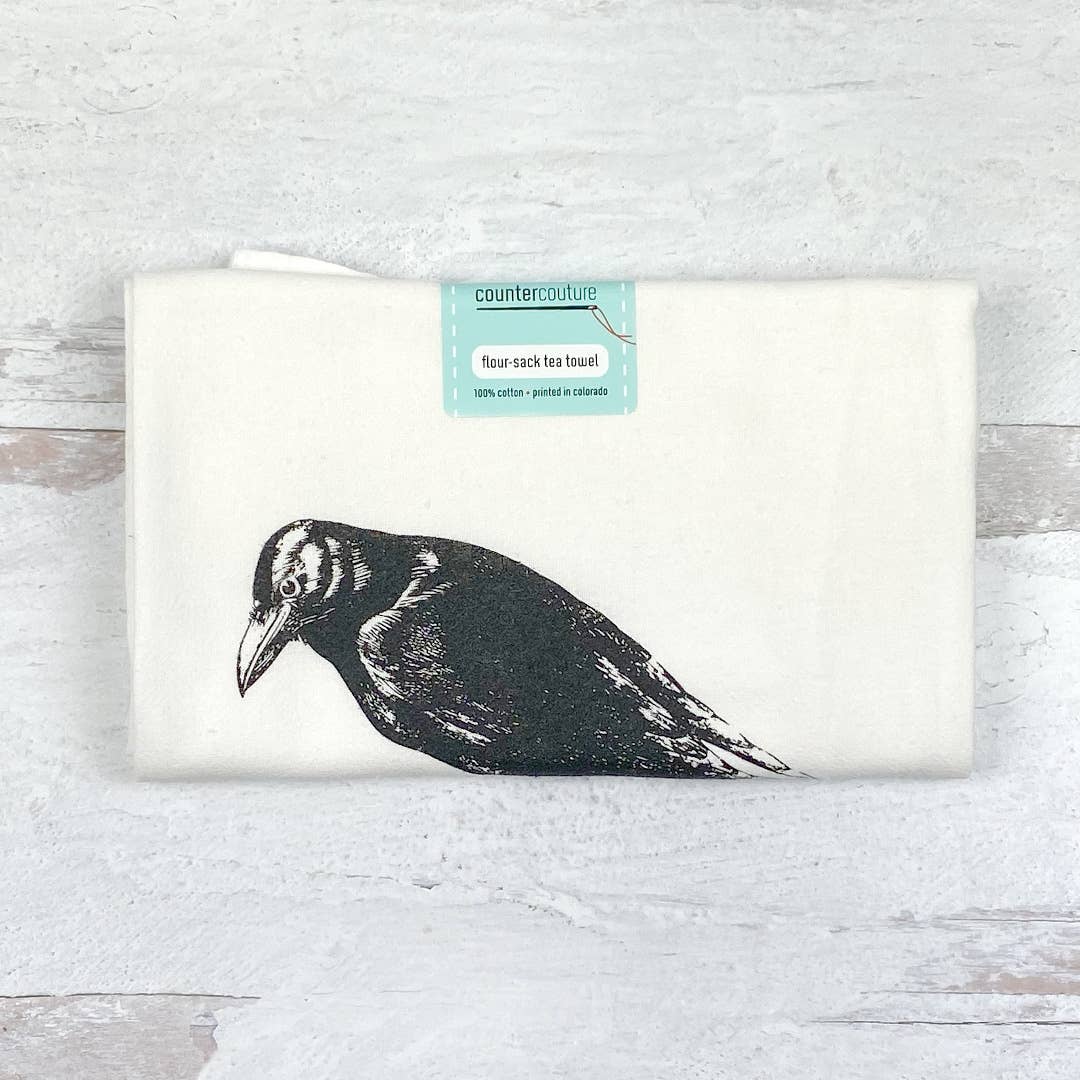 Counter Couture - Wholesale Tea Towel - Crow Tea Towel | Screen Print | Hanging Loop3