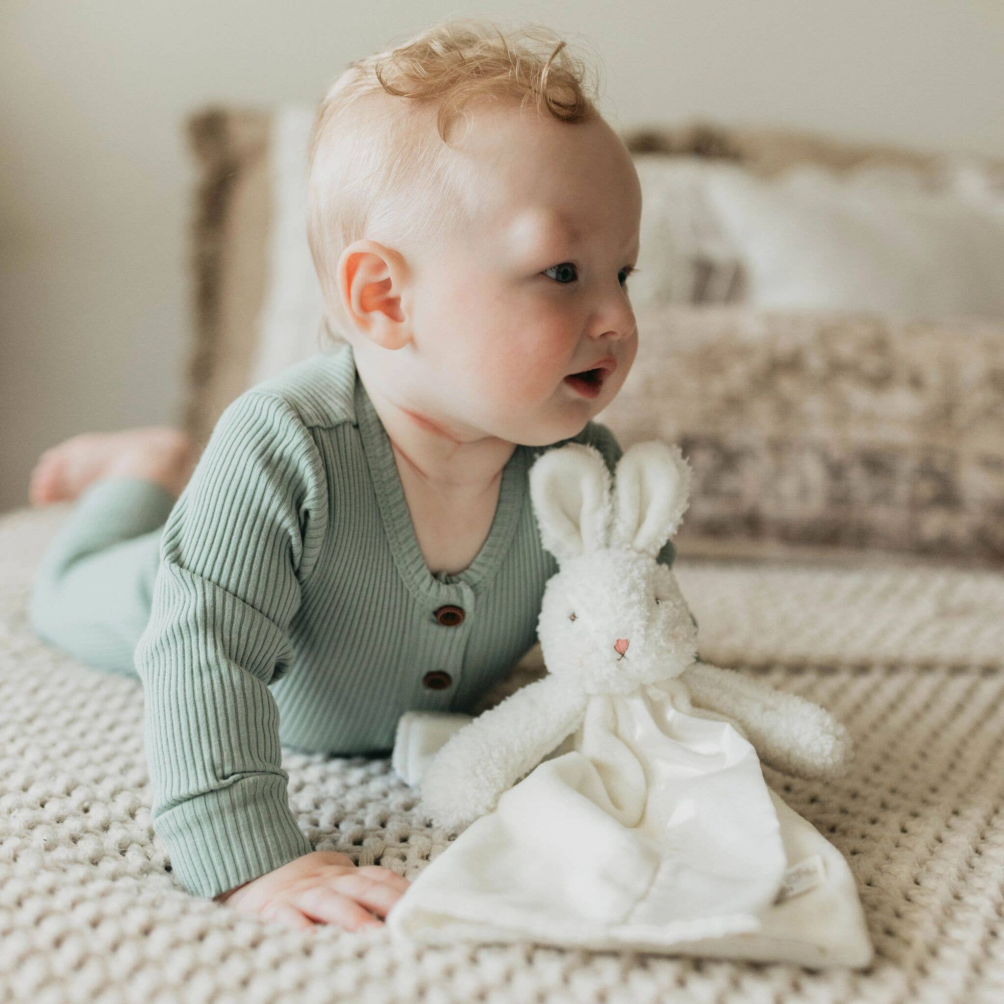 Bunnies By the Bay - Vente Couverture douillette – bébé - Bun Bun Bunny Bye Bye Buddy1