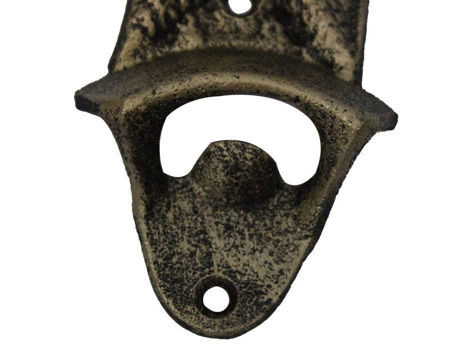 Hampton Nautical - Vente Ouvre-bouteille/tire-bouchon - Ouvre-bouteille d'étoile de mer en fonte dorée rustique 6"3
