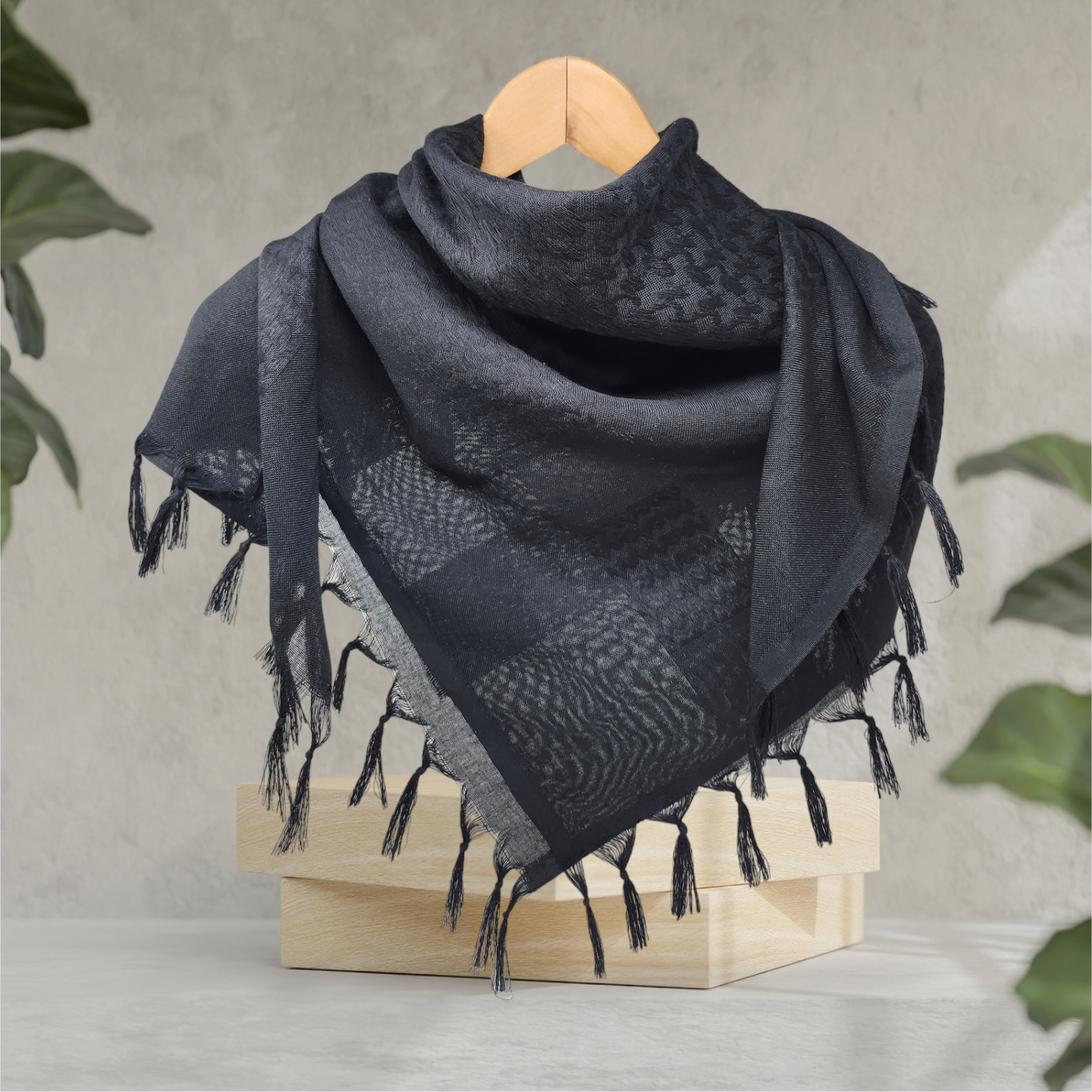 George's Regional – wholesale Scarf – Unisex – Keffiyeh Shemagh Scarf 100% Cotton - Black on Black9