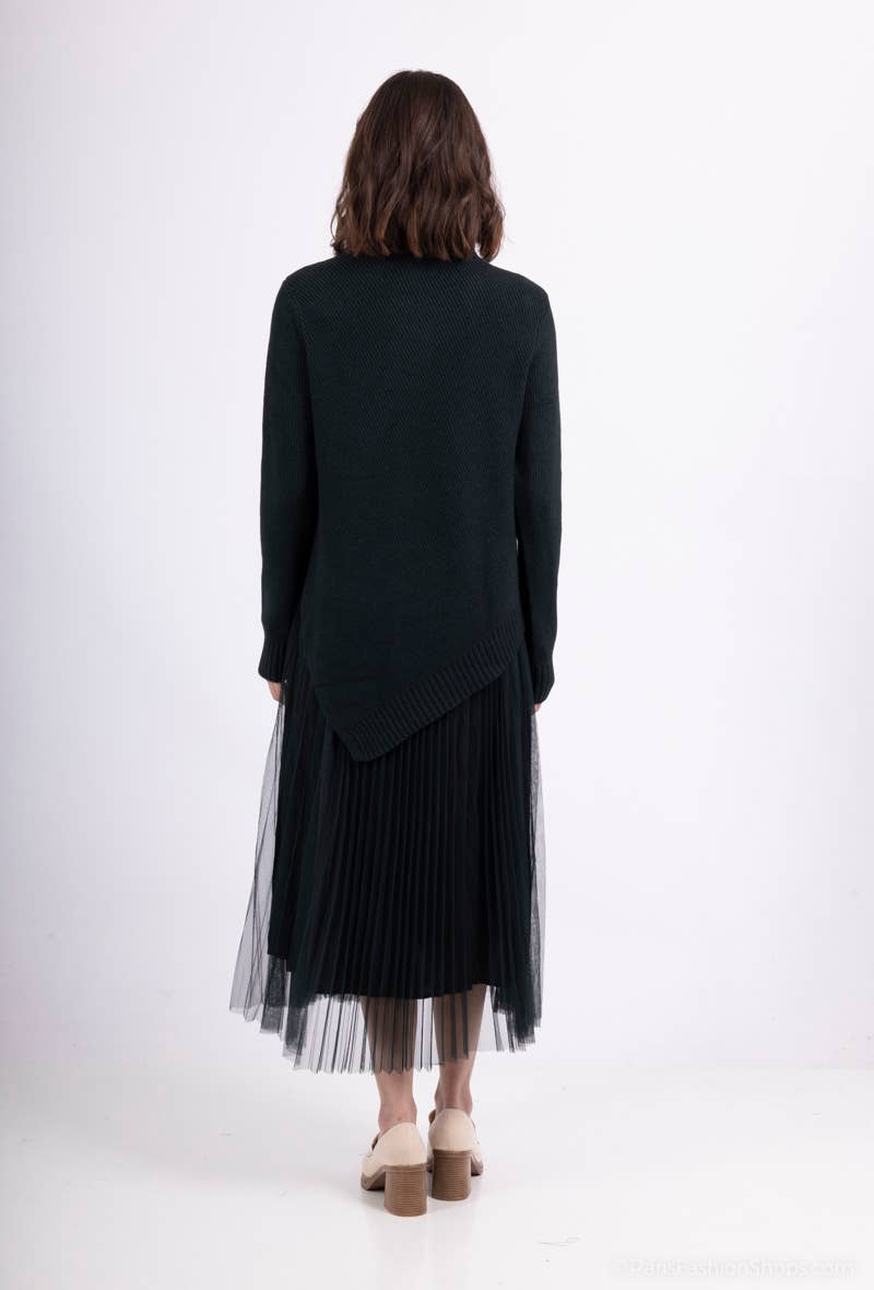 L'Emotion - Vente Ensemble haut et jupe - Femme - Ensemble Pull Col Roulé Asymétrique Coupe V & Robe14