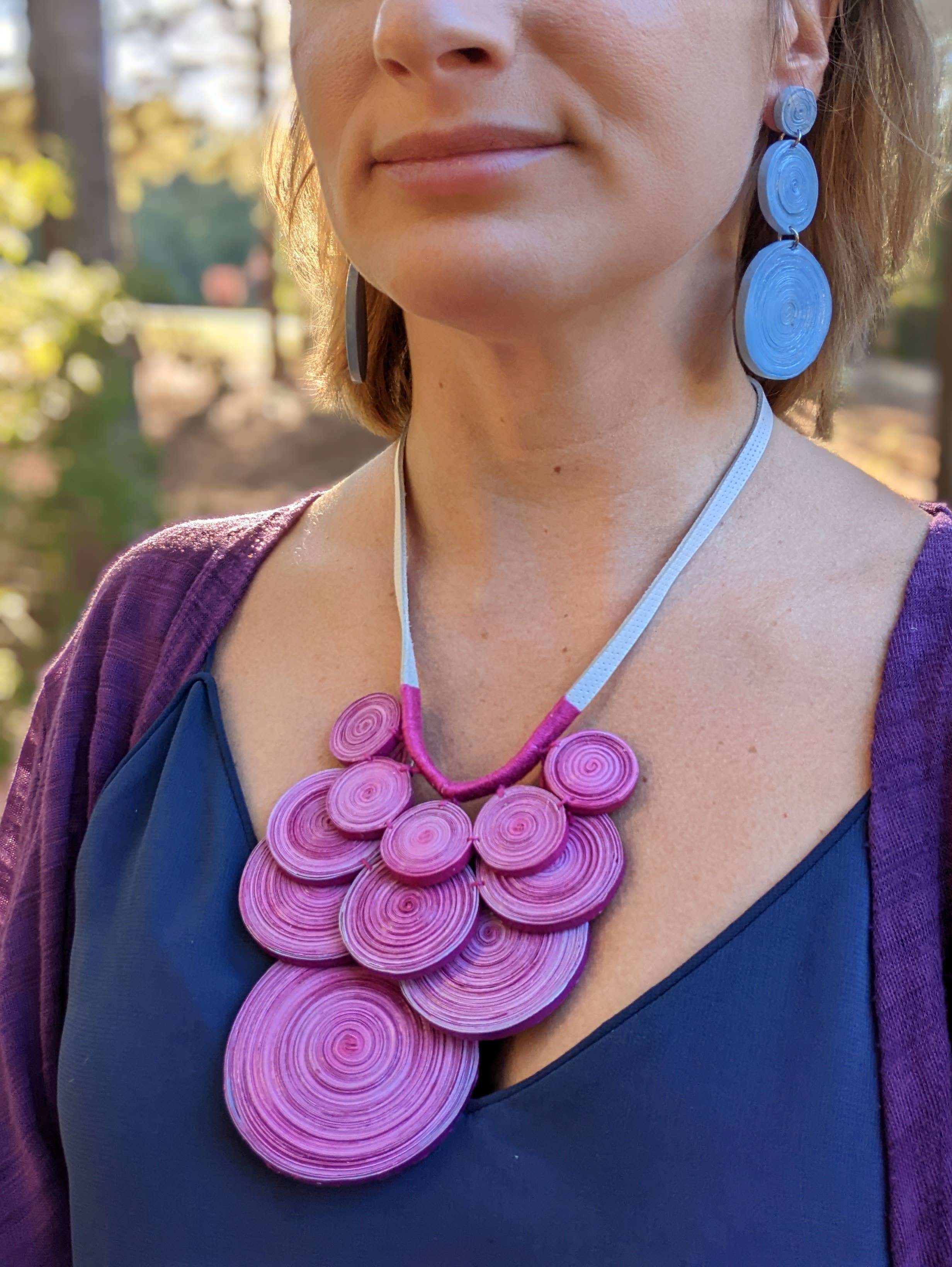 Lumago Designs - Wholesale Stud/Post Earrings - RC round paper bead stud earrings Case14