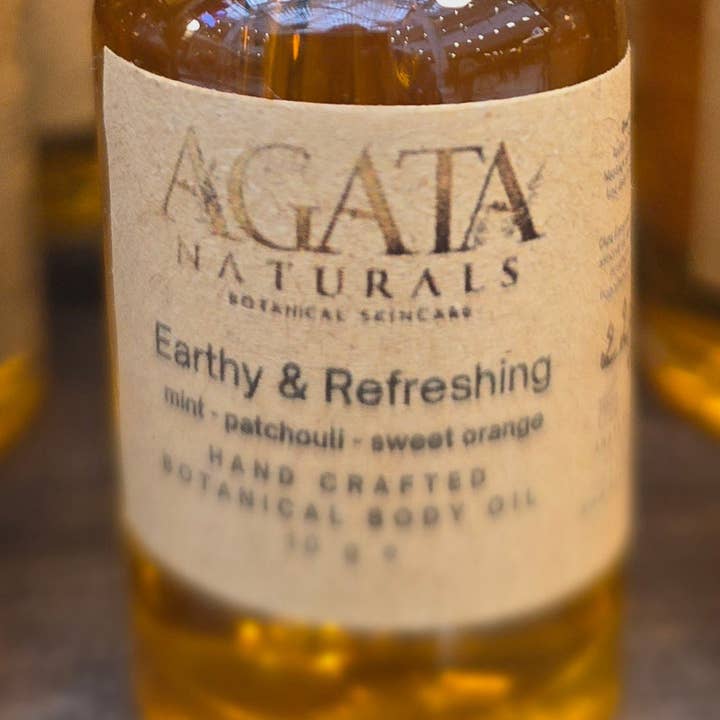 Huile Corporelle Terreuse à la Menthe & Patchouli – Mélange Rafraîchissant d'Agrumes et d'Herbes pour la vente par Agata Naturals Ltd