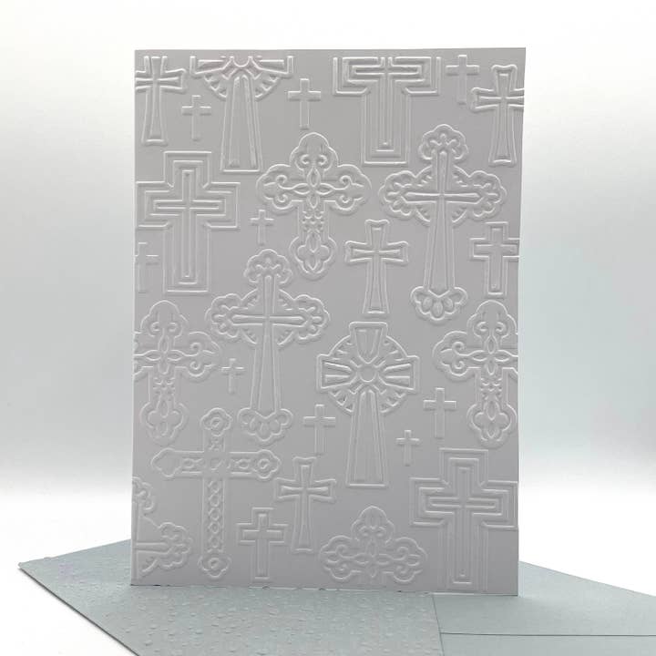Church Crosses Embossed Notecards - Pack of 6 for wholesale by Looks Inviting