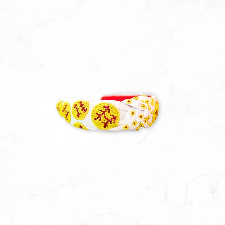 Softball Beaded Headband for wholesale by Golden Thread