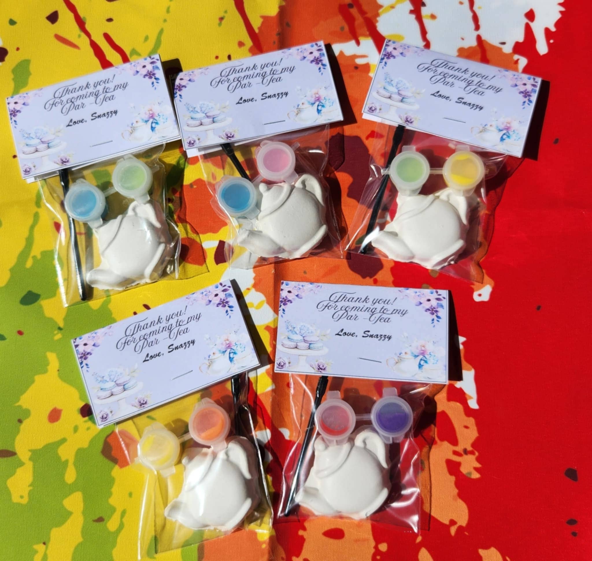 Snazzy Crayons – Engroshandel DIY-hobbysæt – Børn – Te-tid-tema Gipsmaling Sæt til Børn | DIY Maling0