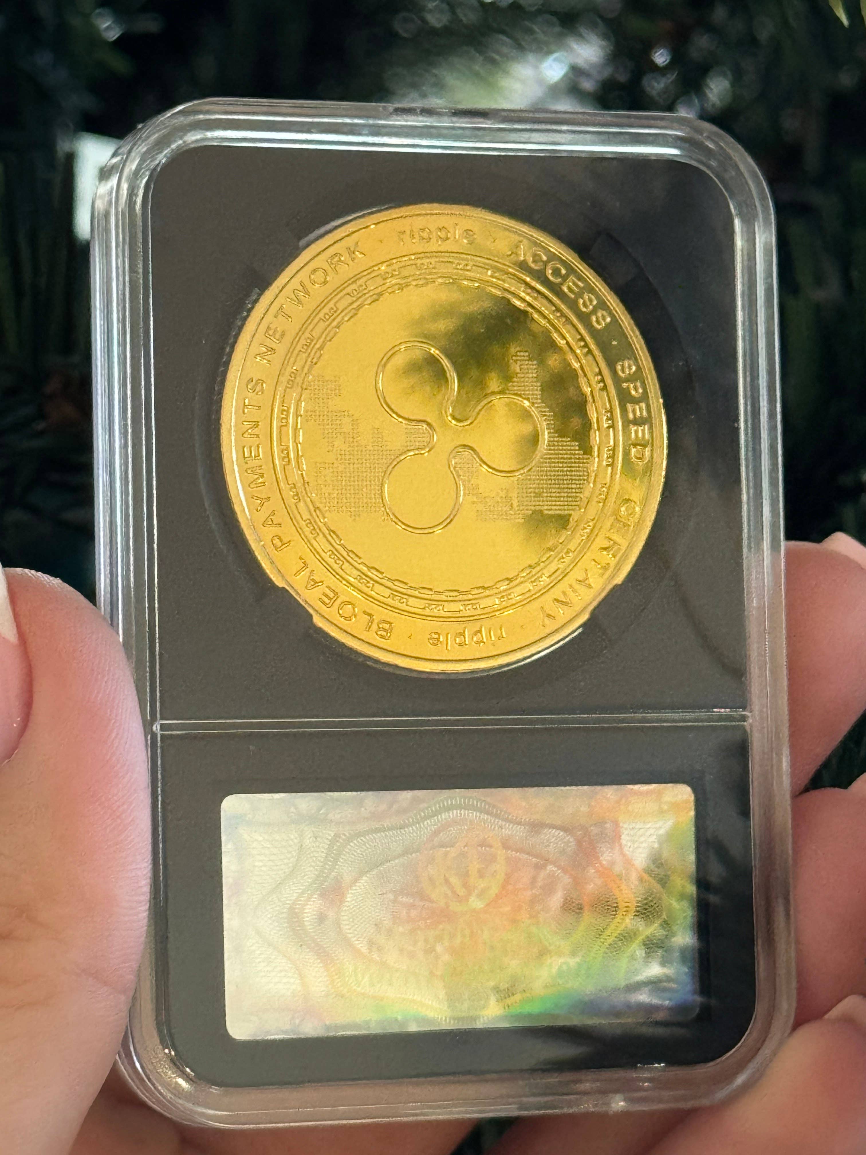 Wholsale XRP Fysieke Munt Gouden Kleur in Rechthoekige Beschermhoes voor je  winkel - Faire