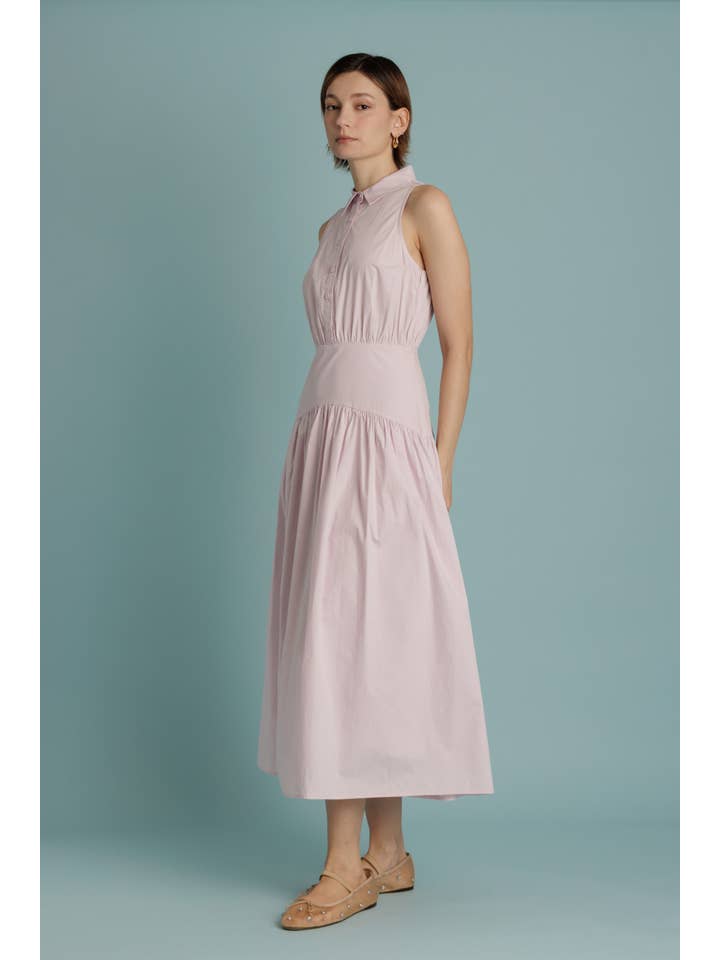 Aureum - Wholesale Dress - Women's - AD2344 - CURVED YOKE MIDI SHIRT DRESS11