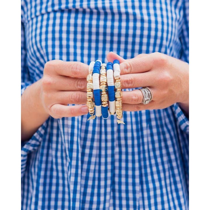 Kentucky (CATS) Pave Polymer Clay Bracelet for wholesale by Taylor Reese