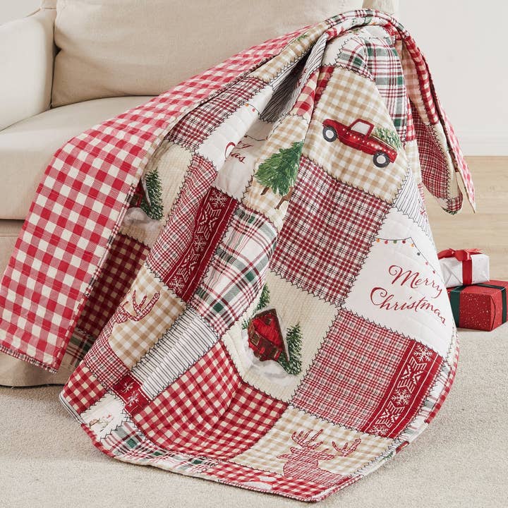Home for Christmas Quilted Throw for wholesale by Levtex Home
