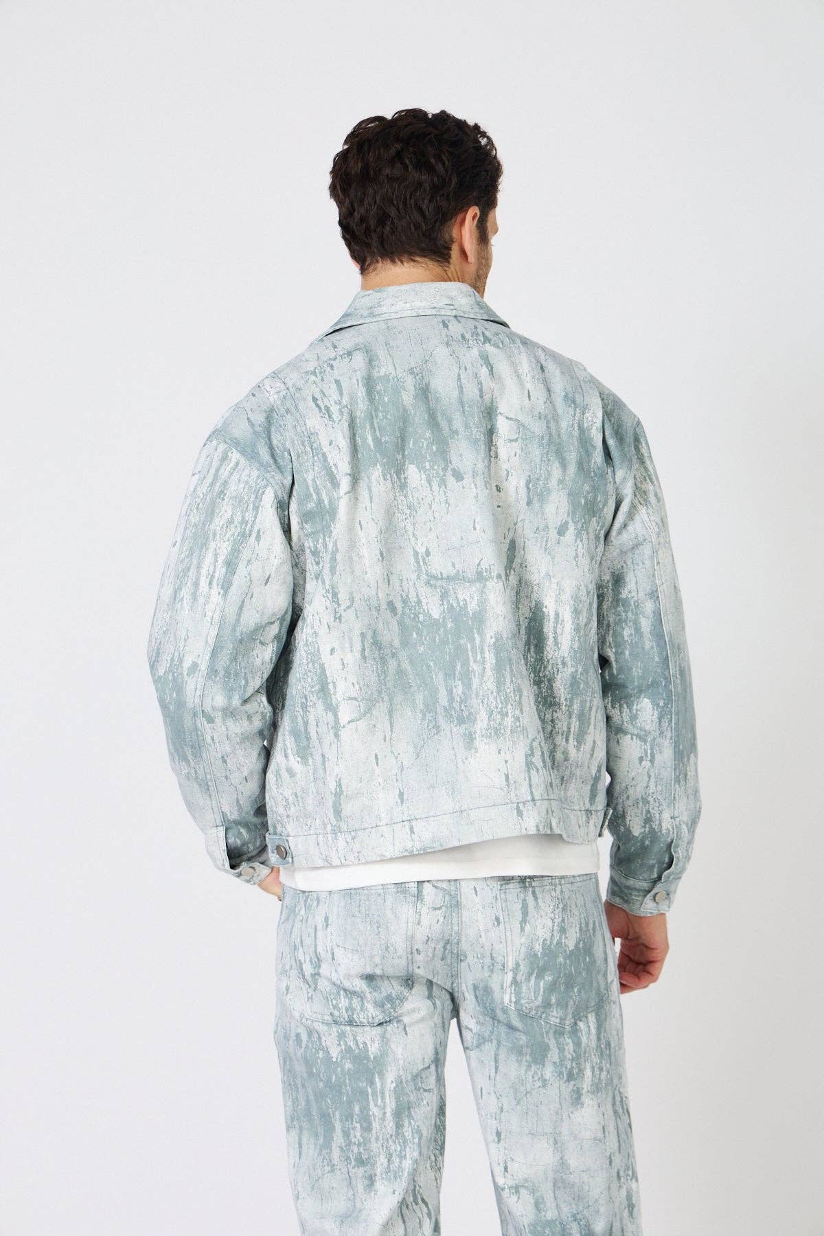 TOP MONDAY - Wholesale Top & Pant Set (NOT Loungewear) - Men's - Paint Effect Denim Set – Street Chic Look for Winter10