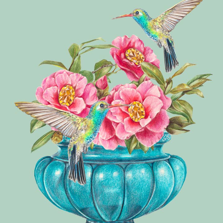 Hayley Wilson - Wholesale Art print - Bloom and Brilliance/teal - Fine Art Print 1