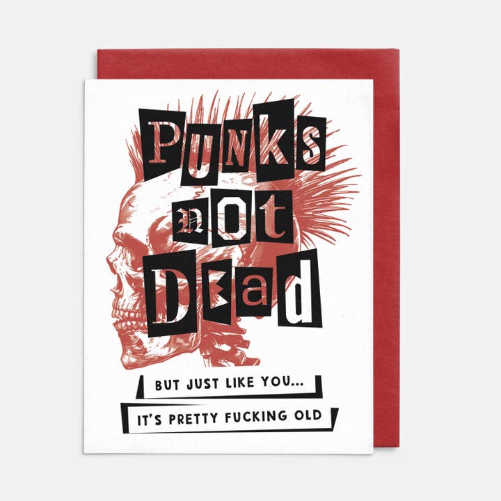 Rock'N Paper - Wholesale Birthday Card - Punks Not Dead Birthday Card, Punk Rock Greeting Card