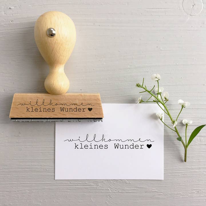 Der kleine Sperling - Wholesale Rubber/Decorative Stamp - Stamp welcome little miracle | Baby birth