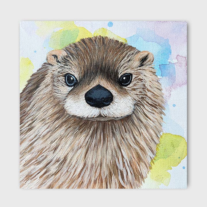 River Otter Art Print 8x8" for wholesale by Jeanelle Demers