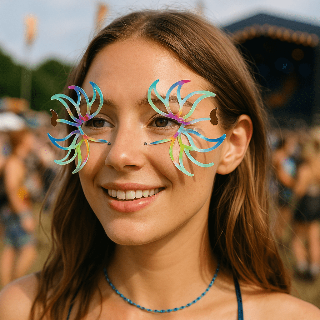Holográfico Autocolante Holográfico para Rosto com Brilho de Pétalas Arco-Íris para venda a revendedores na Faire4