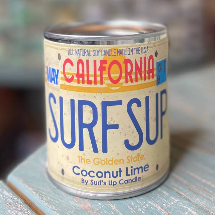 Candela per targa californiana per la vendita all'ingrosso da parte di Surfs Up Candle
