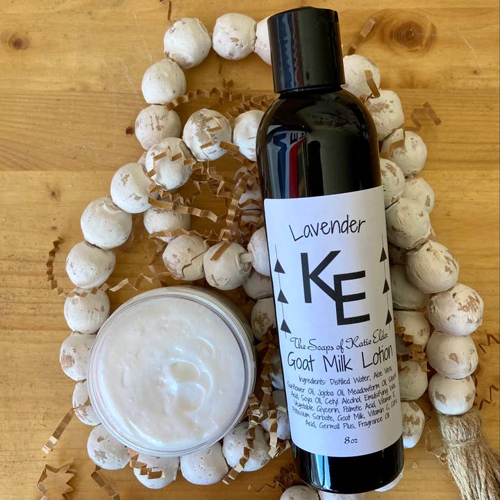 Lotion au lait de chèvre, crème pour les mains pour le corps, vente au détail et marque privée pour la vente par The Soaps of Katie Elder