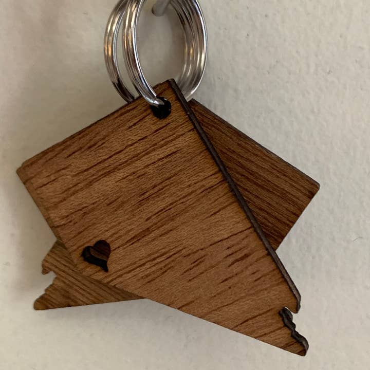 Wood Nevada Keychains for wholesale by The Stylish Scribe