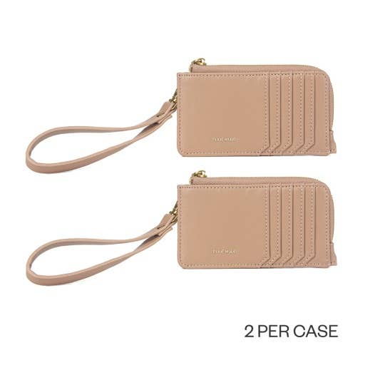 Quinn - Recycled Vegan Card Wallet, Case Pack (2) - Sand for wholesale by Pixie Mood