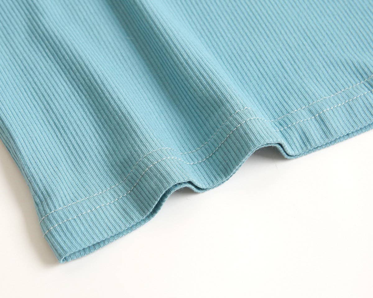 MyKids-USA® - Wholesale Top & Short Set - Baby - Baby Solid Color Neck Color Matching Design Sports Sets In Summer10