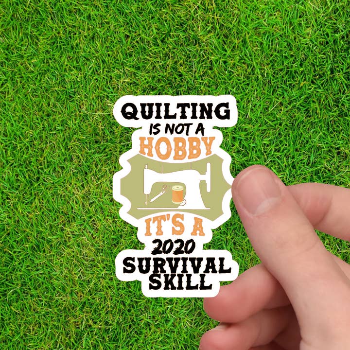 Quilting is Not a Hobby Sewing Sticker Sewing Machine Decal for wholesale by Dancing Dolphin Crafts