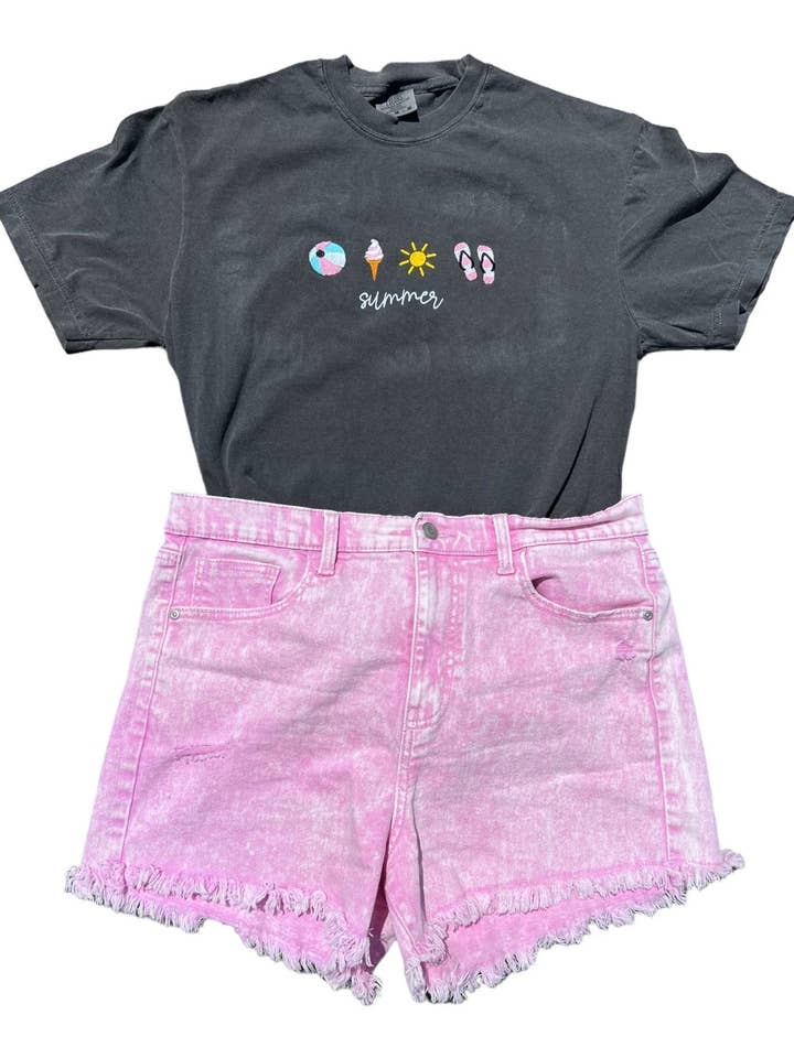 Camisa de Verão de Manga Curta Bordada por atacado de Amanda Rose Thread Co