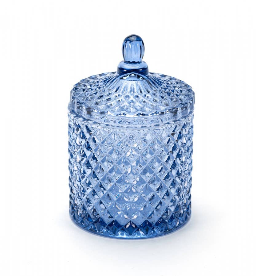 London Luxury Candle Supplies - Wholesale Weckpot/glazen pot - Geo 230 ml gekleurde geslepen glazen pot12