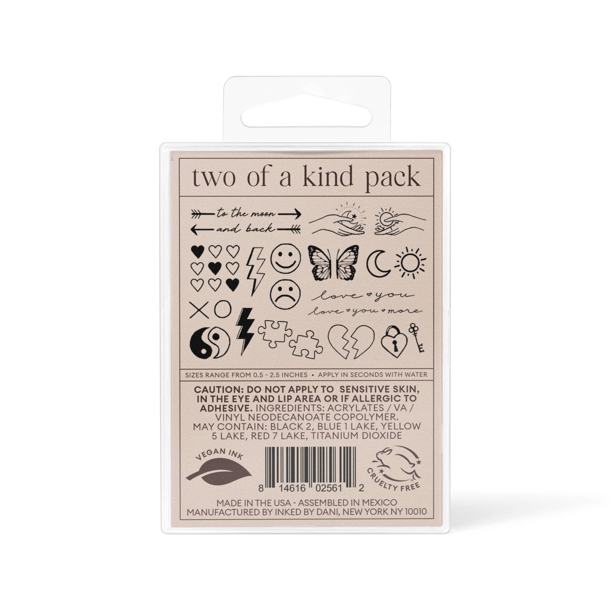 INKED by Dani - Wholesale Temporary Tattoo - Two of A Kind Temporary Tattoo Pack2