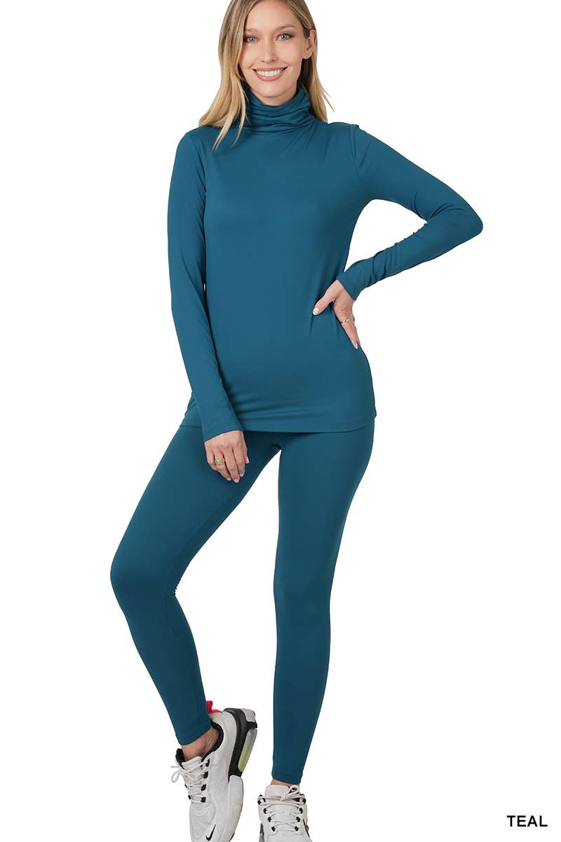 Vanilla Monkey – wholesale Lounge set – Women's – Brushed Dty Microfiber Mock Neck Top Leggings Set13