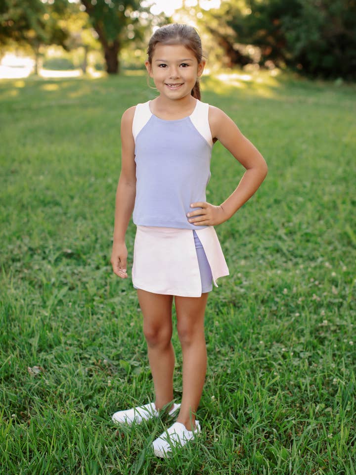 Lemon Loves Lime Boutique - Wholesale Tank Top - Kids - GIRL-Cross Back Tank-Violet