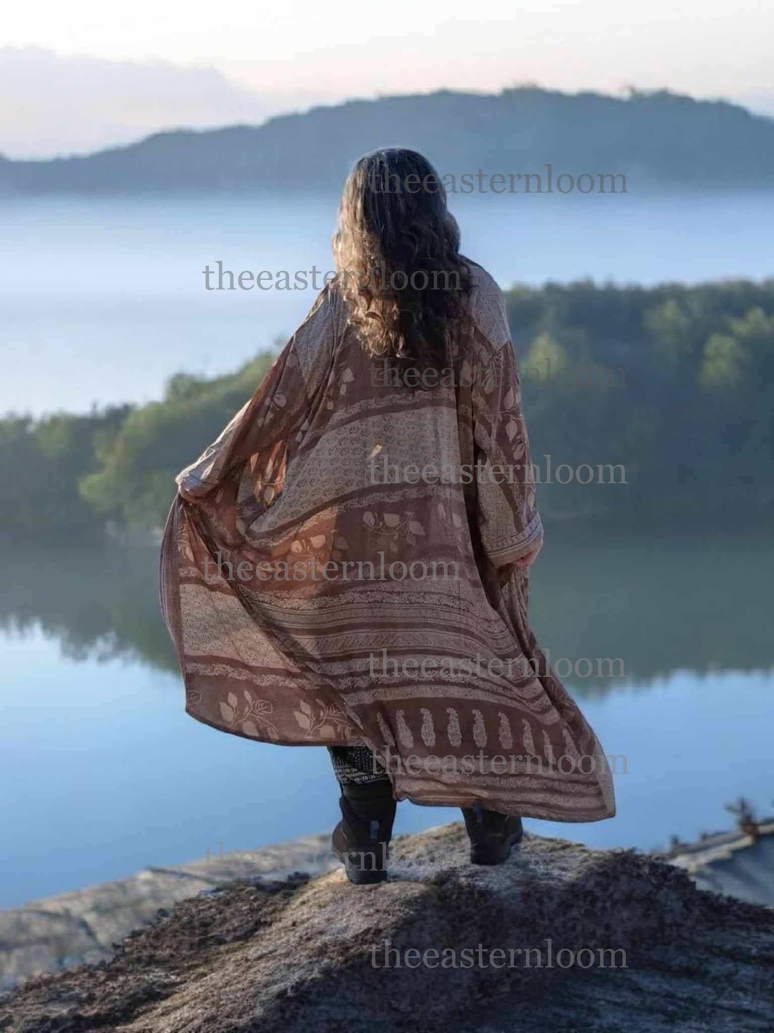 The Eastern Loom - Wholesale Kimono - Women's - Silk Soft Kimono | Upcycle Luxury Robe - One Size | Lot of 53