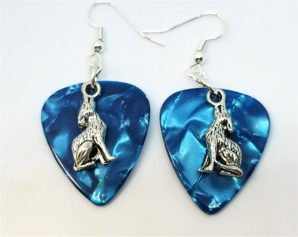 Simply Raevyn - Wholesale Dangle Earrings - Wolf Charm Guitar Pick Earrings23