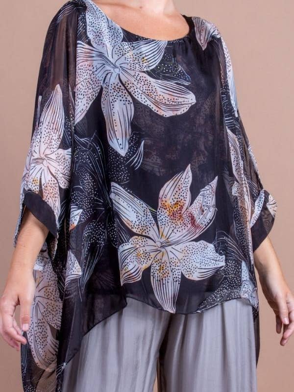 Gigi Moda - Wholesale Kaftan - Women's - Silk Lily Print Kaftan2