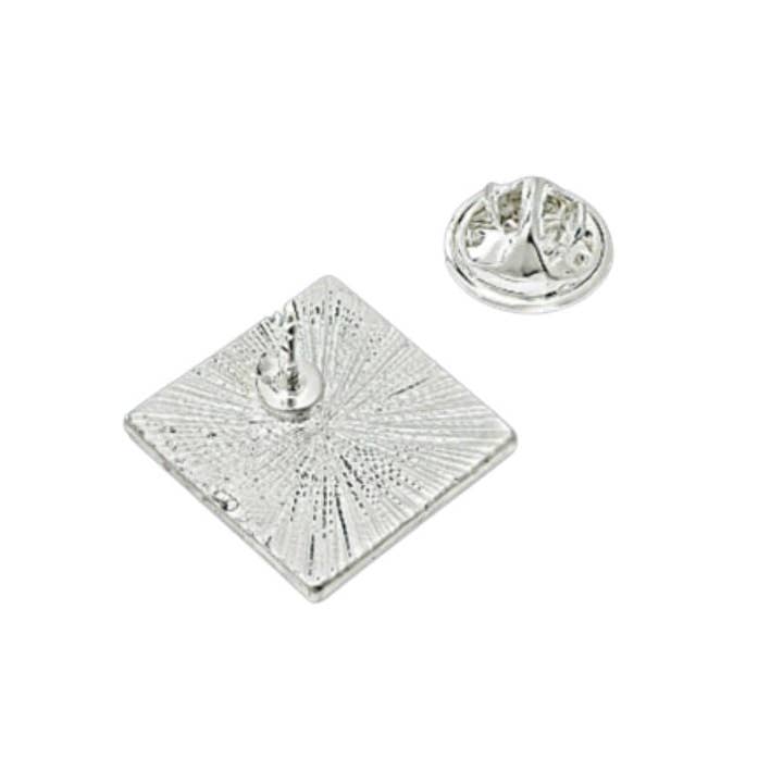 The Awareness Company - Wholesale Lapel Pin/Button - Silver Square My Pronouns Are Ask Me Pins