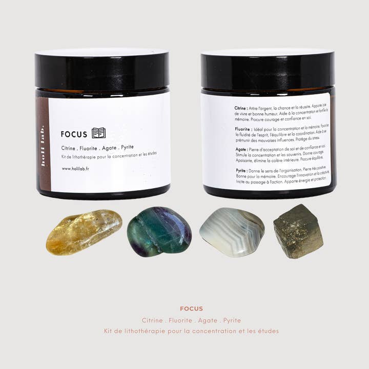 FOCUS - Kit di litoterapia intenzionale per concentrazione e studio per la vendita all'ingrosso da parte di holilab.