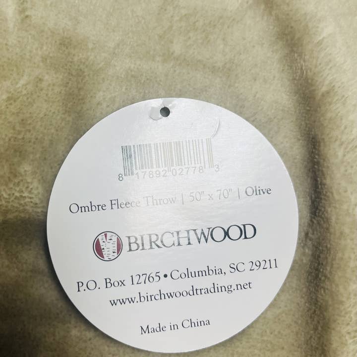 Birchwood Trading - Wholesale Throw Blanket - Sage Ombre Fleece Throw