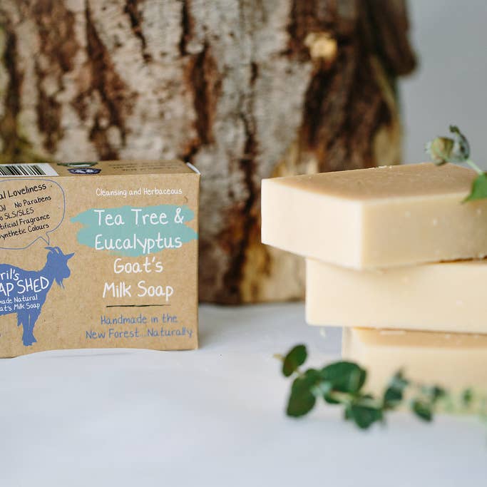 Tea Tree & Eucalyptus Goats Milk Soap for wholesale by Cyril's Soap Shed