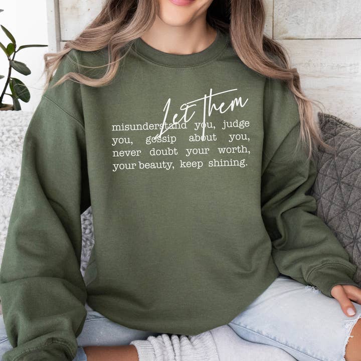 Down Home Tees - Wholesale Graphic Sweatshirt - Women's - Let Them Judge You but Keep Shining Crewneck Sweatshirt2