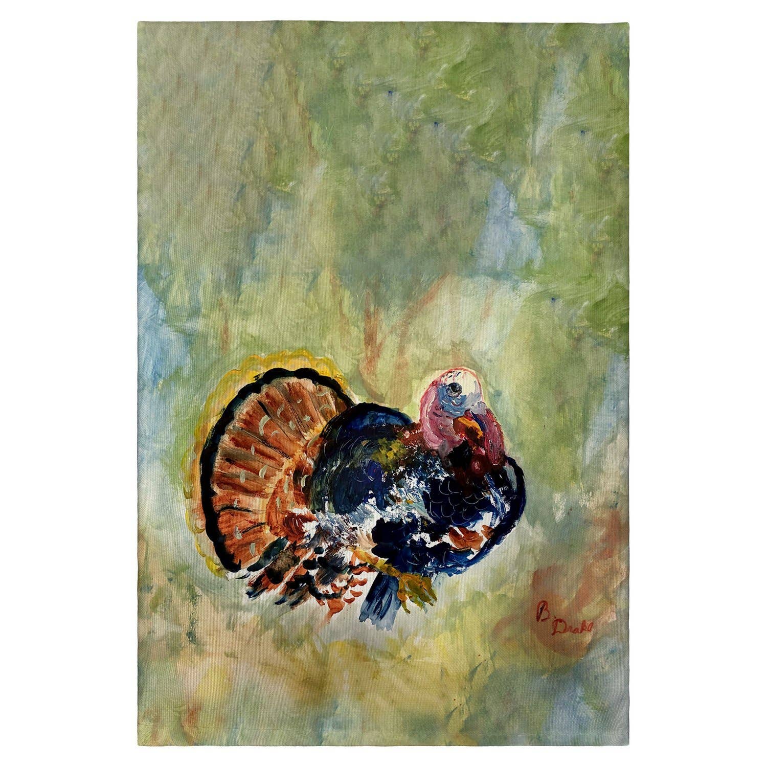 Betsy Drake Interiors - Wholesale Tea Towel - Colorful Turkey Guest Towel0