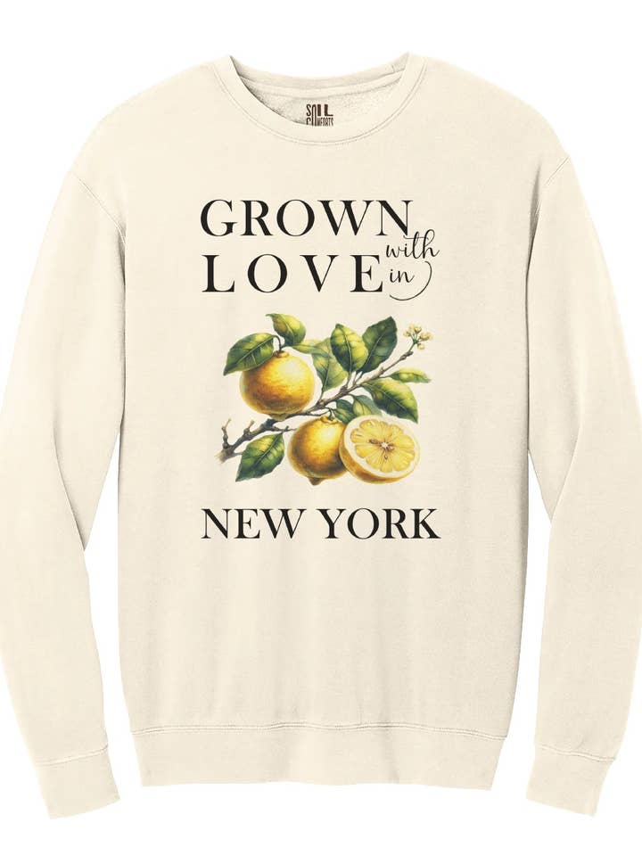 New York Zitronen-Sweatshirt für den Großhandel von Soil Comforts