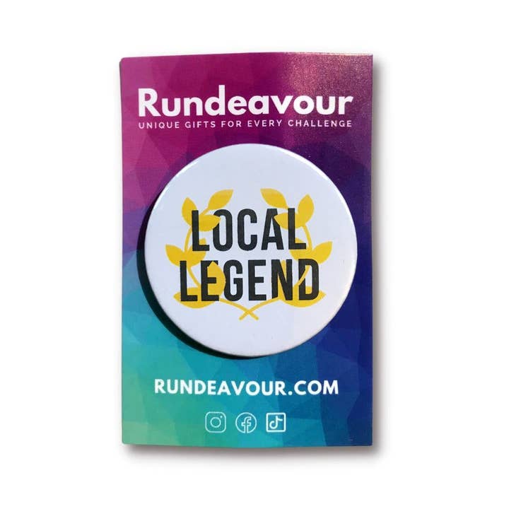 Rundeavour – wholesale Lapel pin/button – Badges for Strava Lovers | Local Legend | Great for Race Bibs