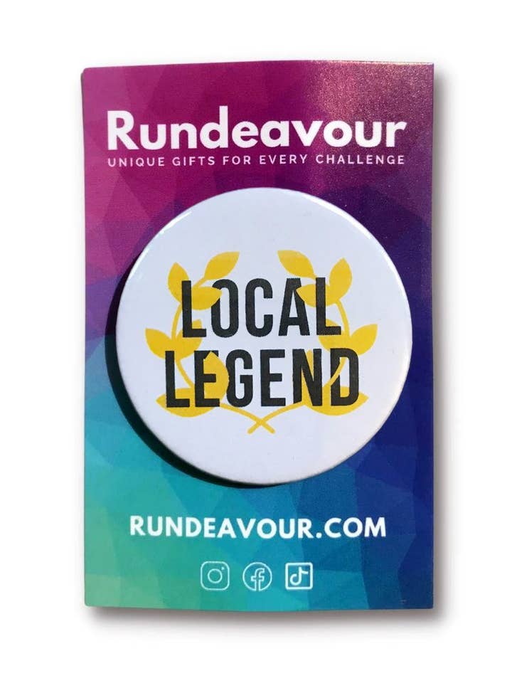 Badges for Strava Lovers | Local Legend | Great for Race Bibs for wholesale by Rundeavour