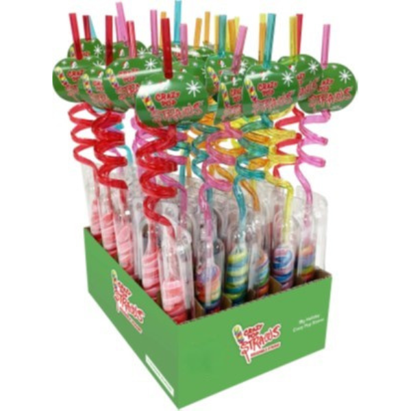 Grandpa Joe's Candy Shop - Wholesale Lollipop - Holiday Crazy Pop Straws, 30ct Display0